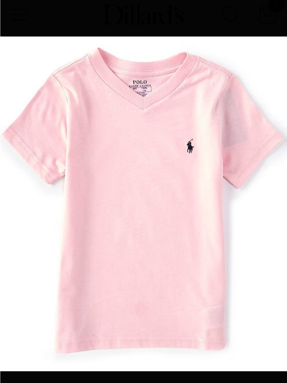 Polo by Ralph Lauren Pink V-Neck Tee with Navy Polo Logo toddler boy